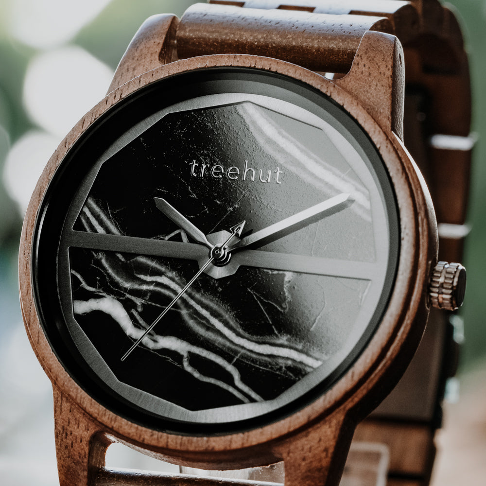 Summit Black Marble Walnut Men's Wooden Watch