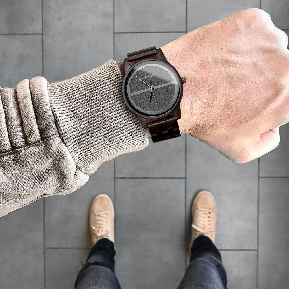 Summit Stone Ebony Monochrome Men's Wooden Watch