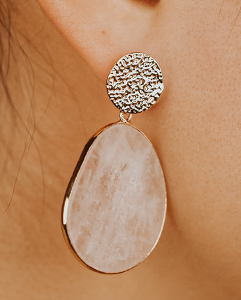 rose quartz crystal earrings 