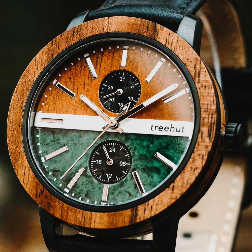 wood watches with leather strap