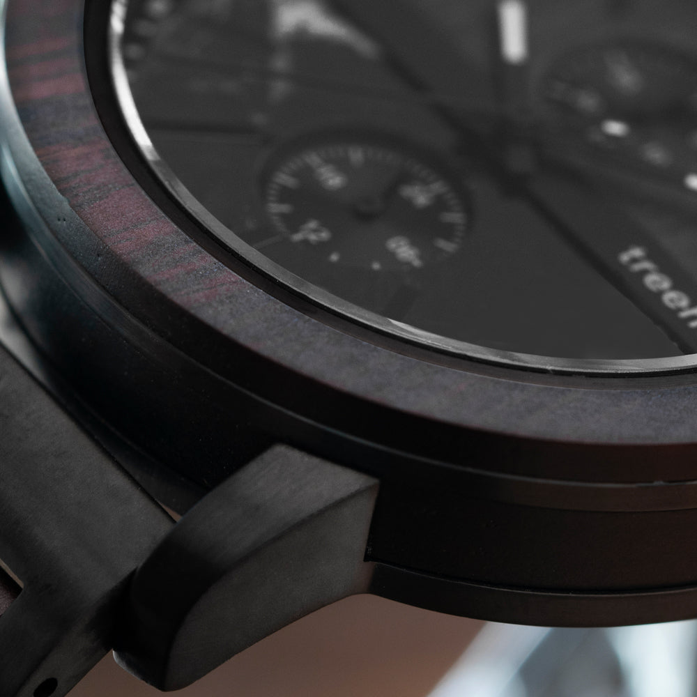 Tao Marble Ebony Monochrome Men's Stainless Steel Wooden Watch