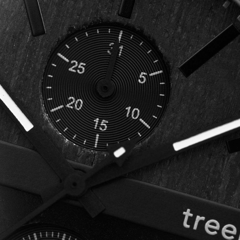 Tao Marble Ebony Monochrome Men's Stainless Steel Wooden Watch
