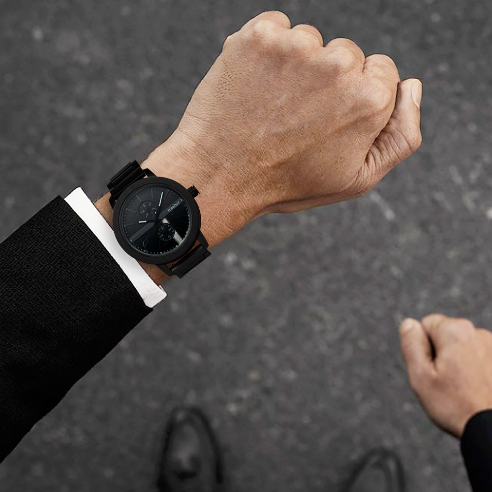 wooden watch in gift set for men