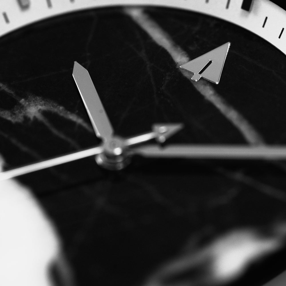 Theory Black Marble Monochrome Women's Wooden Watch