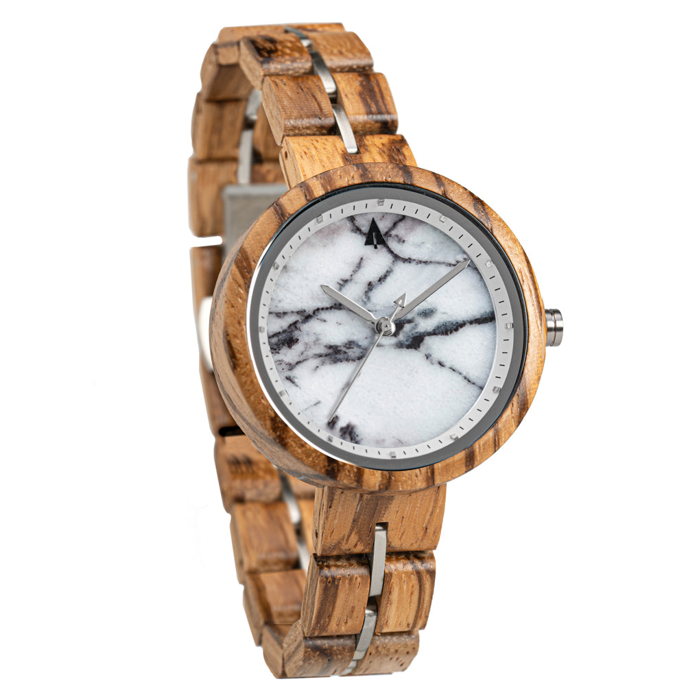 women’s wood marble watches
