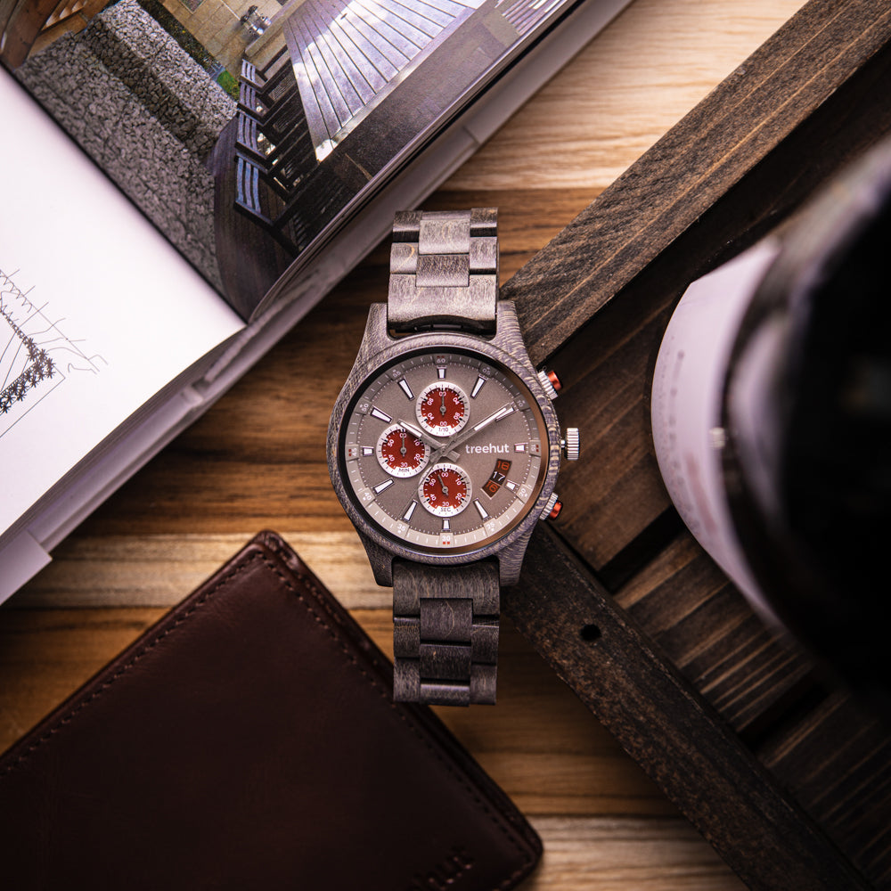 Dubline Chrono Grey Maple Men's Wooden Watch