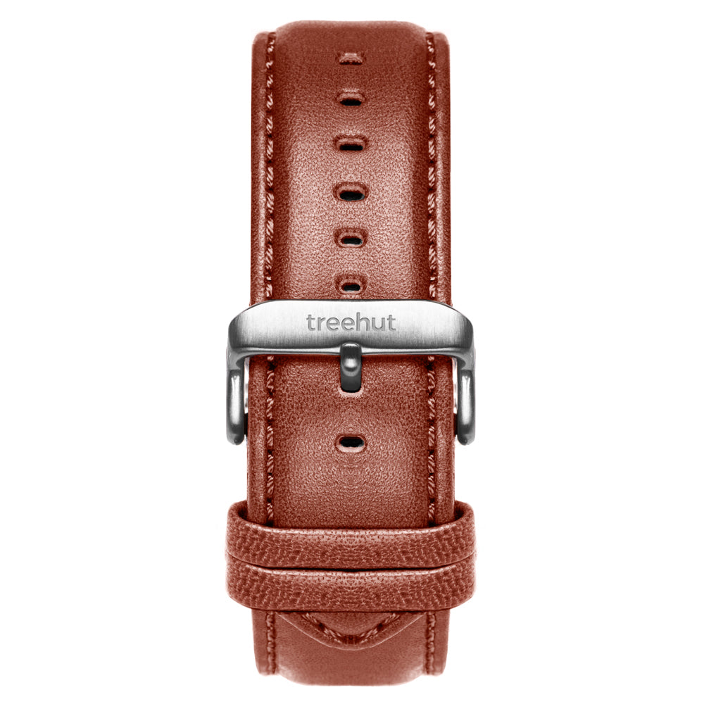 20mm Cognac Brown Padded Leather Band For Men