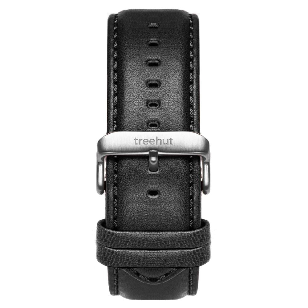 22mm Black Padded Leather Band For Men