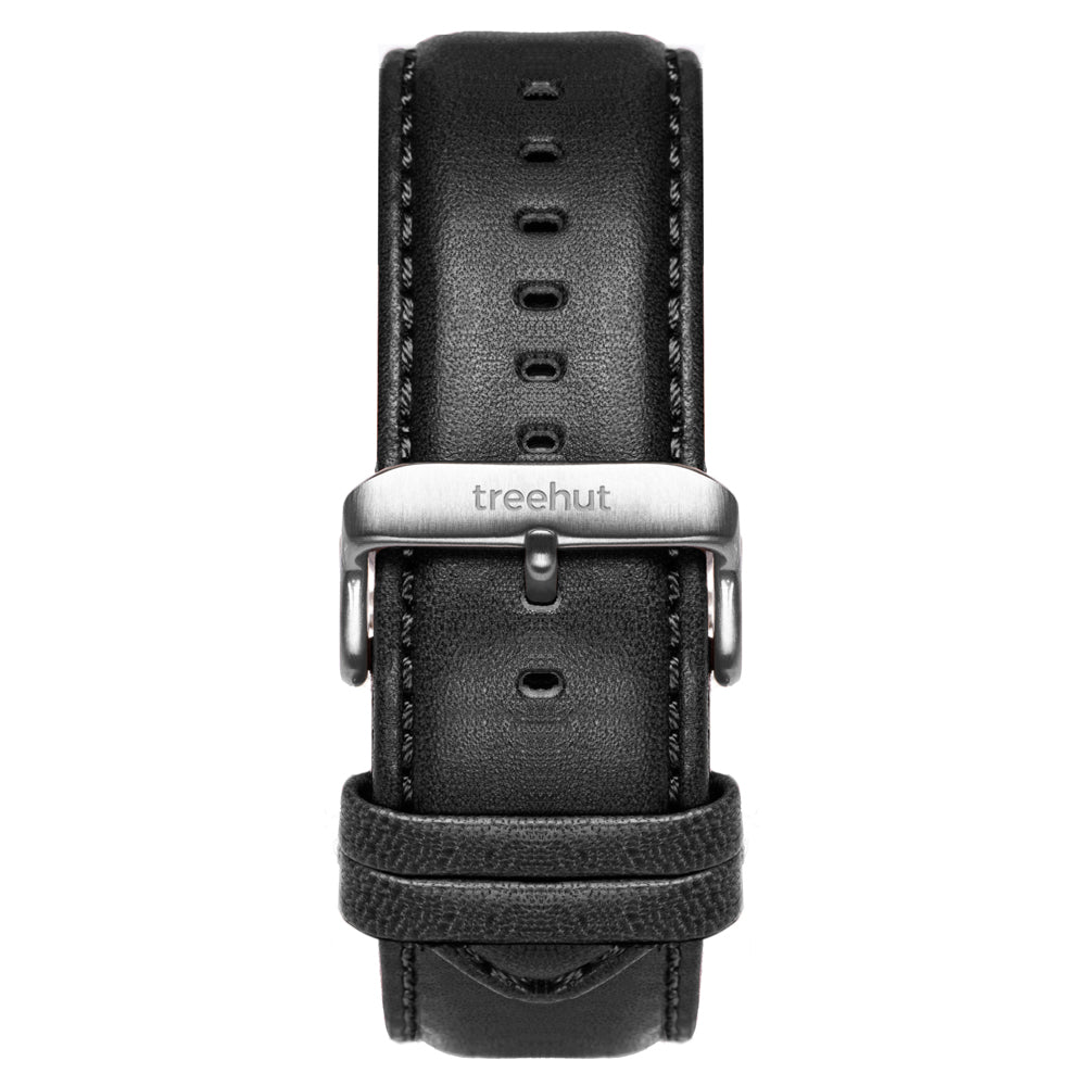 22mm Black Padded Leather Band For Men