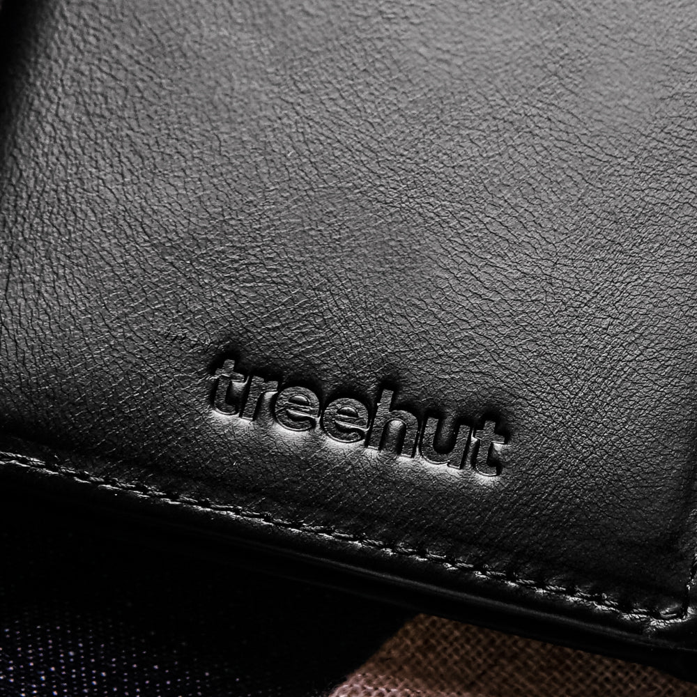 Black Bi-Fold High Capacity Wallet Men's Genuine Leather Wallet
