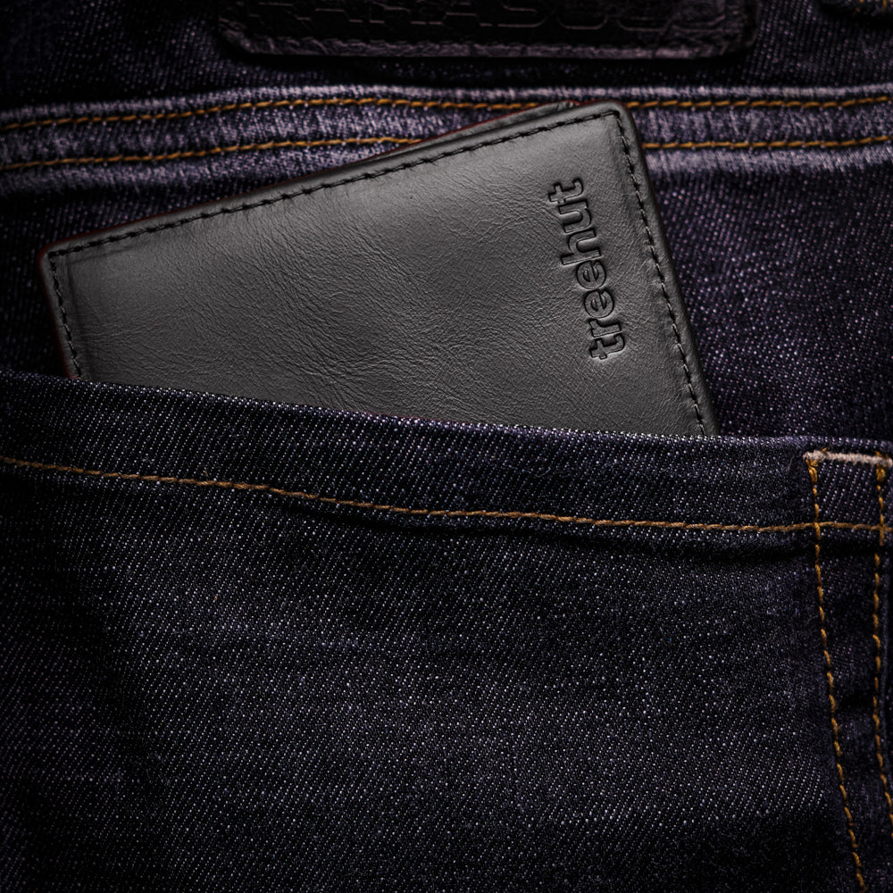 Black Bi-Fold High Capacity Wallet Men's Genuine Leather Wallet