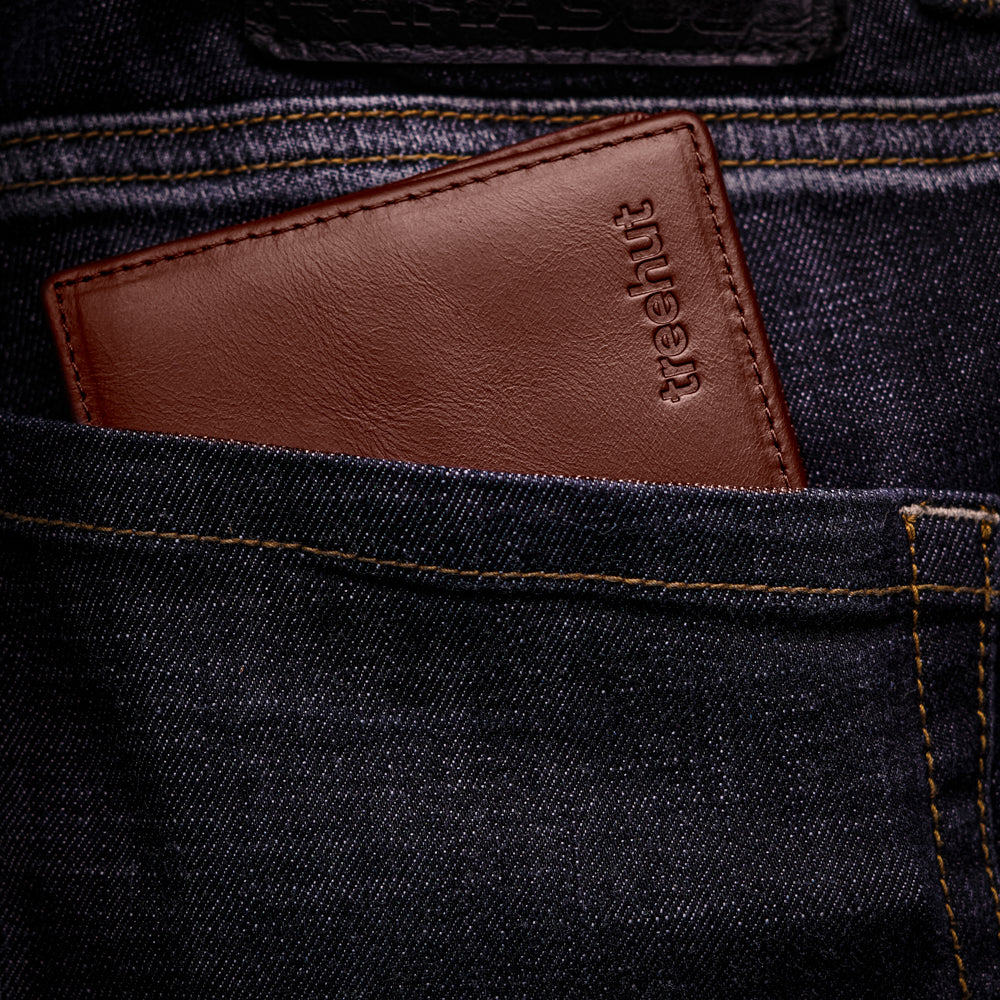 brown leather bifold wallet for men