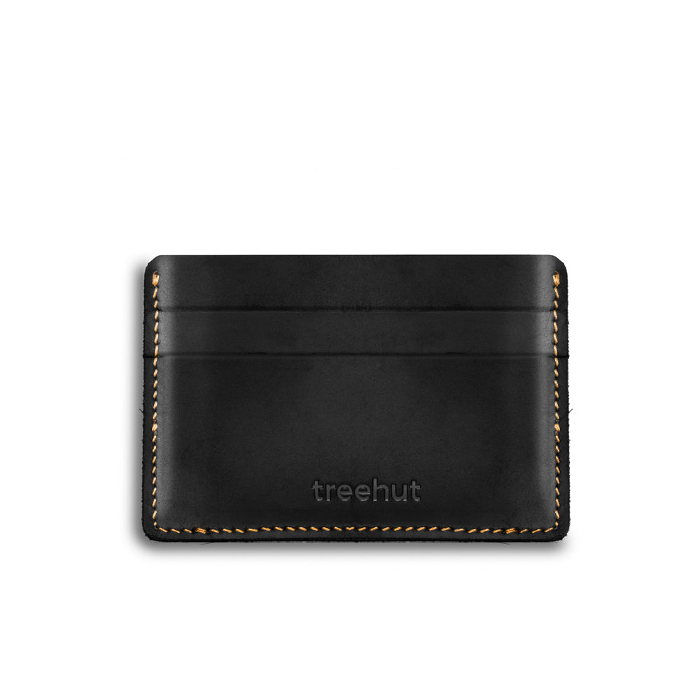 black leather card case