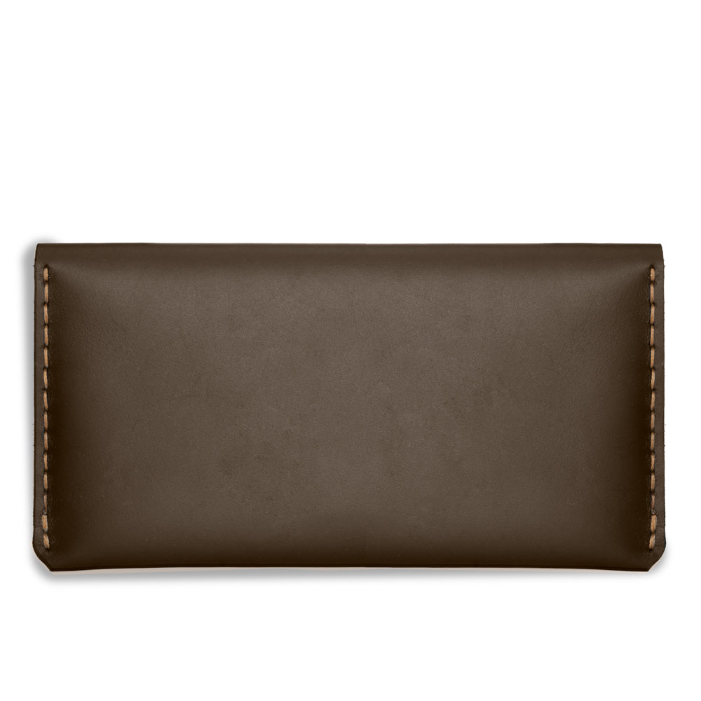 Brown Bi-fold Passport Folio Men's Genuine Leather Wallet