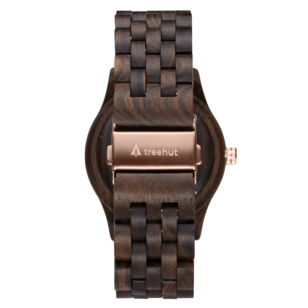 Sojourn Blue Marble Ebony Men's Wooden Watch