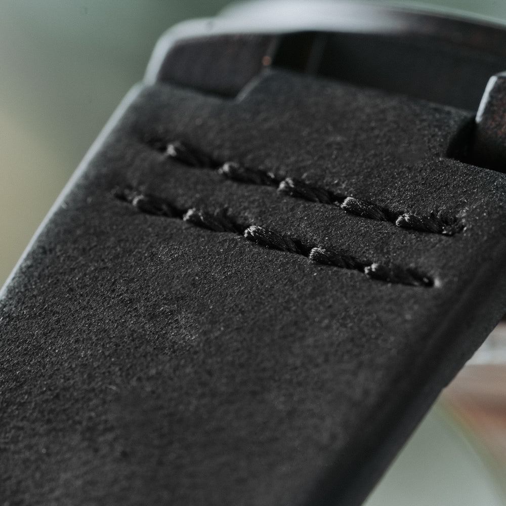 black leather watch band