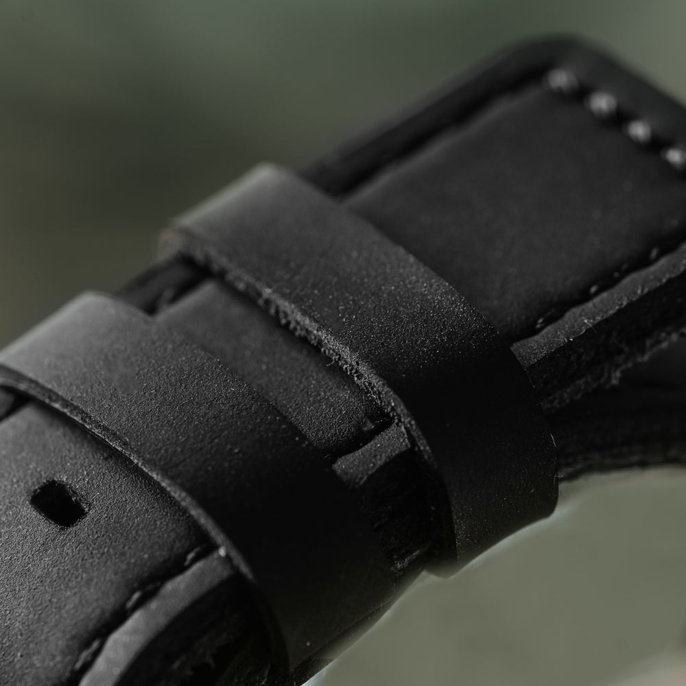 black leather watch band