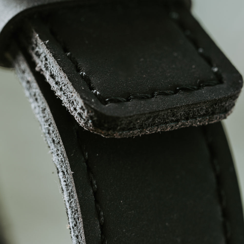 black leather watch band