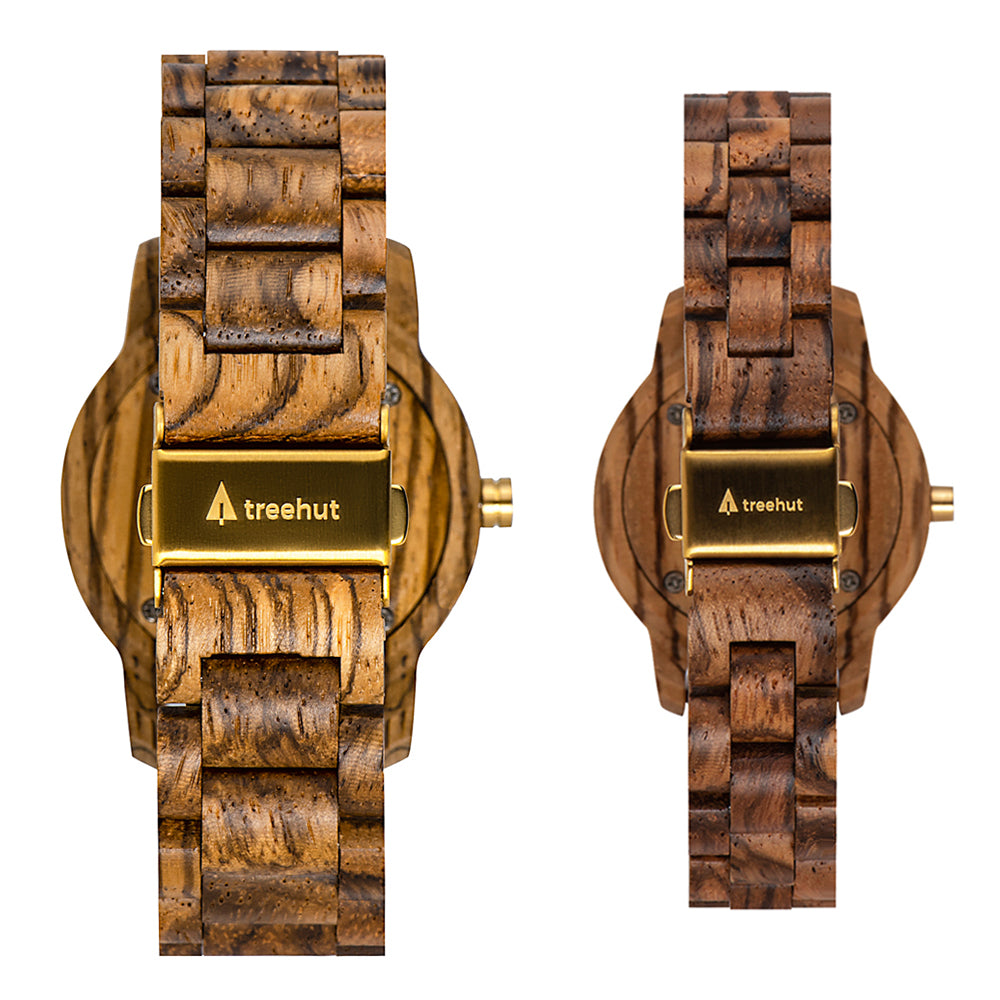 Couples Odyssey Tiger Eye Couples Wooden Watch