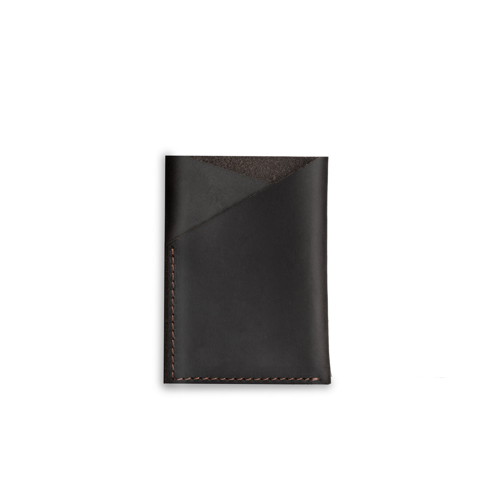 Black Cash and Card Pouch Men's Genuine Leather Wallet