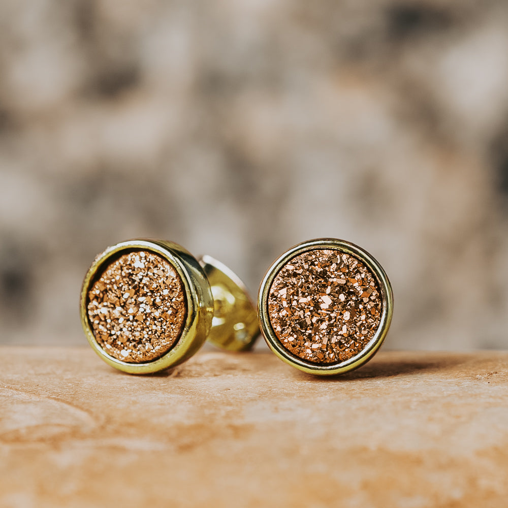 gold stud earrings