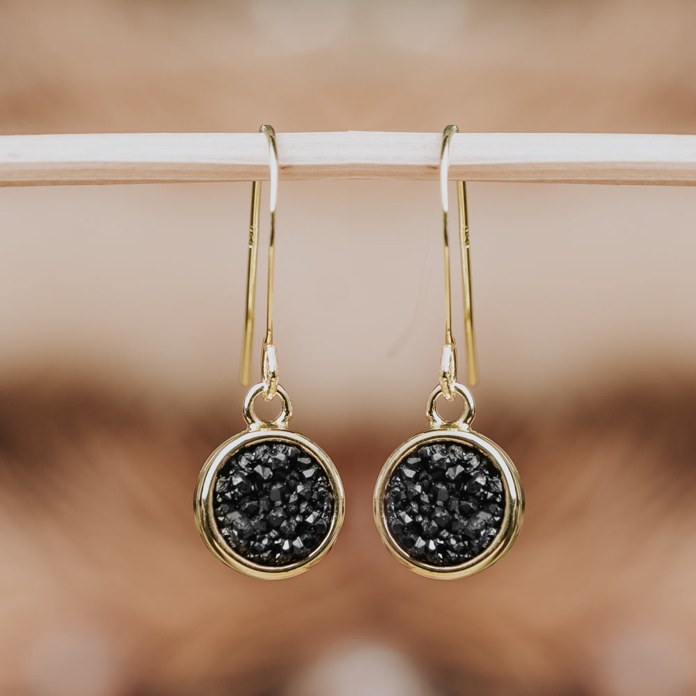 Geo Black Druzy Earrings Women's Stone Earring