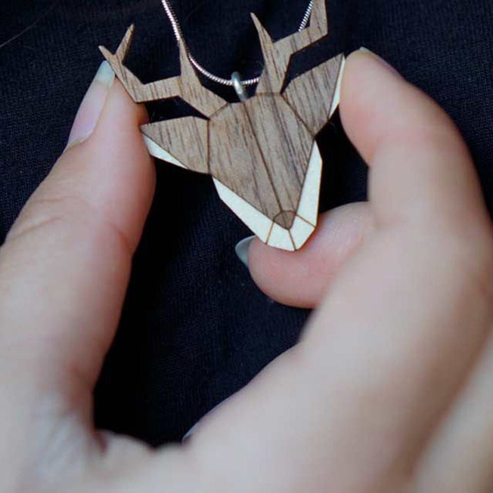 Wooden Deer Necklace Women's Wooden Necklace