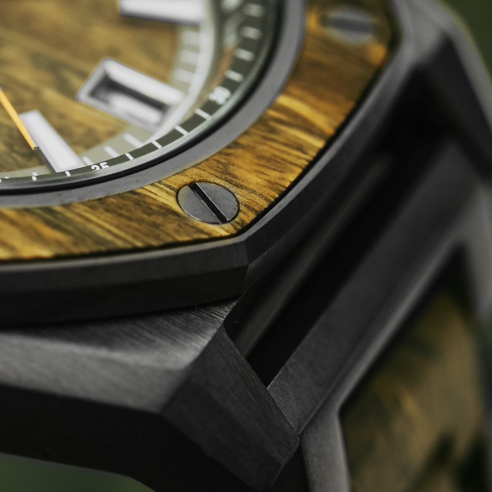 Mission Green Sandalwood Gunmetal Men Stainless Steel Wooden Watch