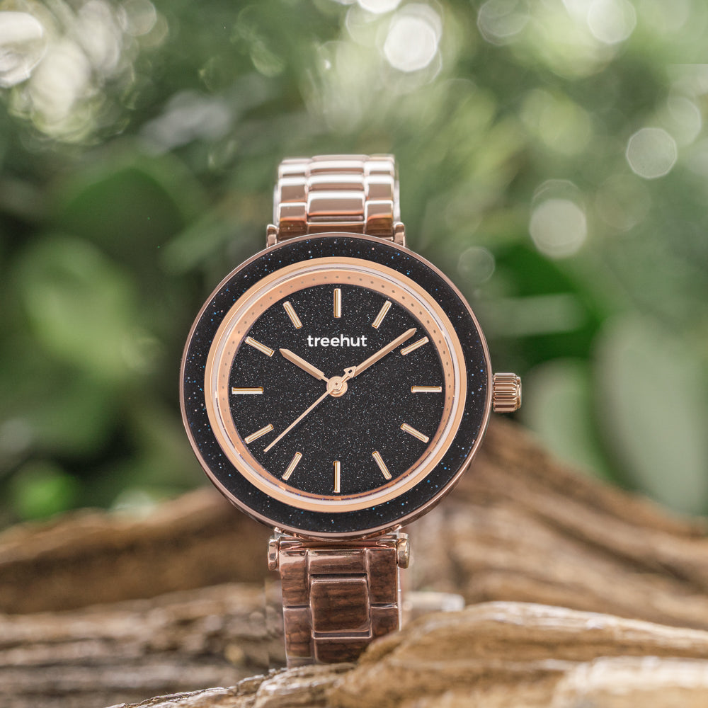 engraved wood watch for women
