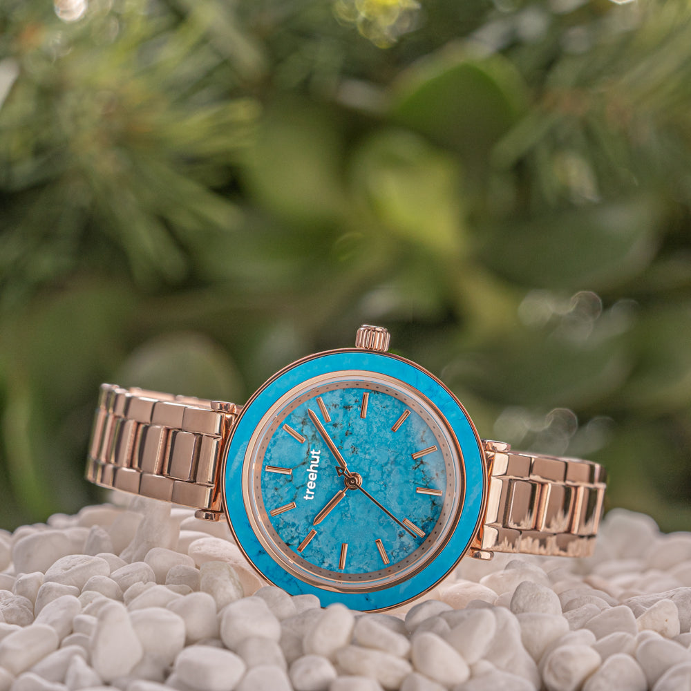 Skyler Turquoise Marble Women's Stainless Steel Watch