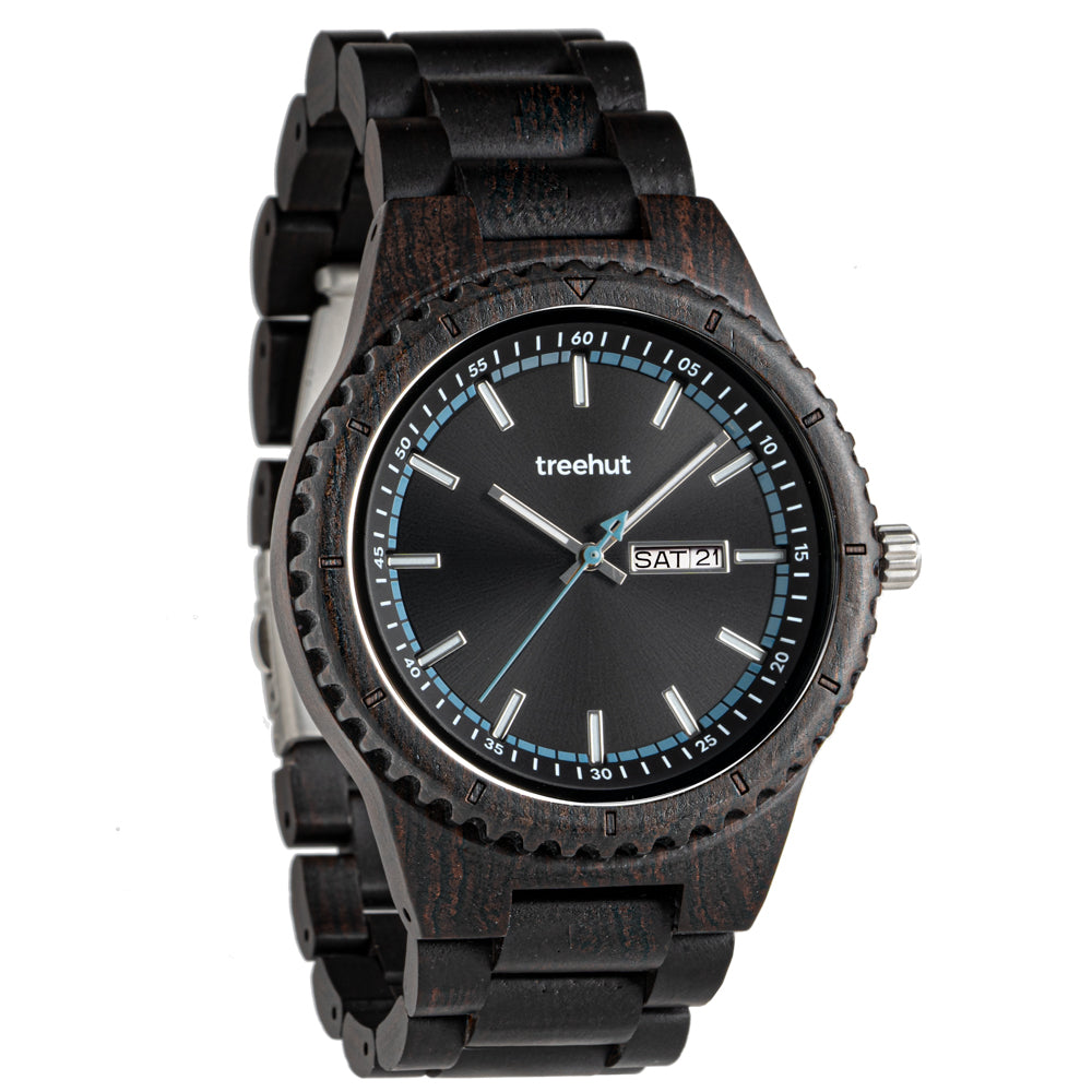 Classic Day-Date Ebony Blue Men's Wooden Watch