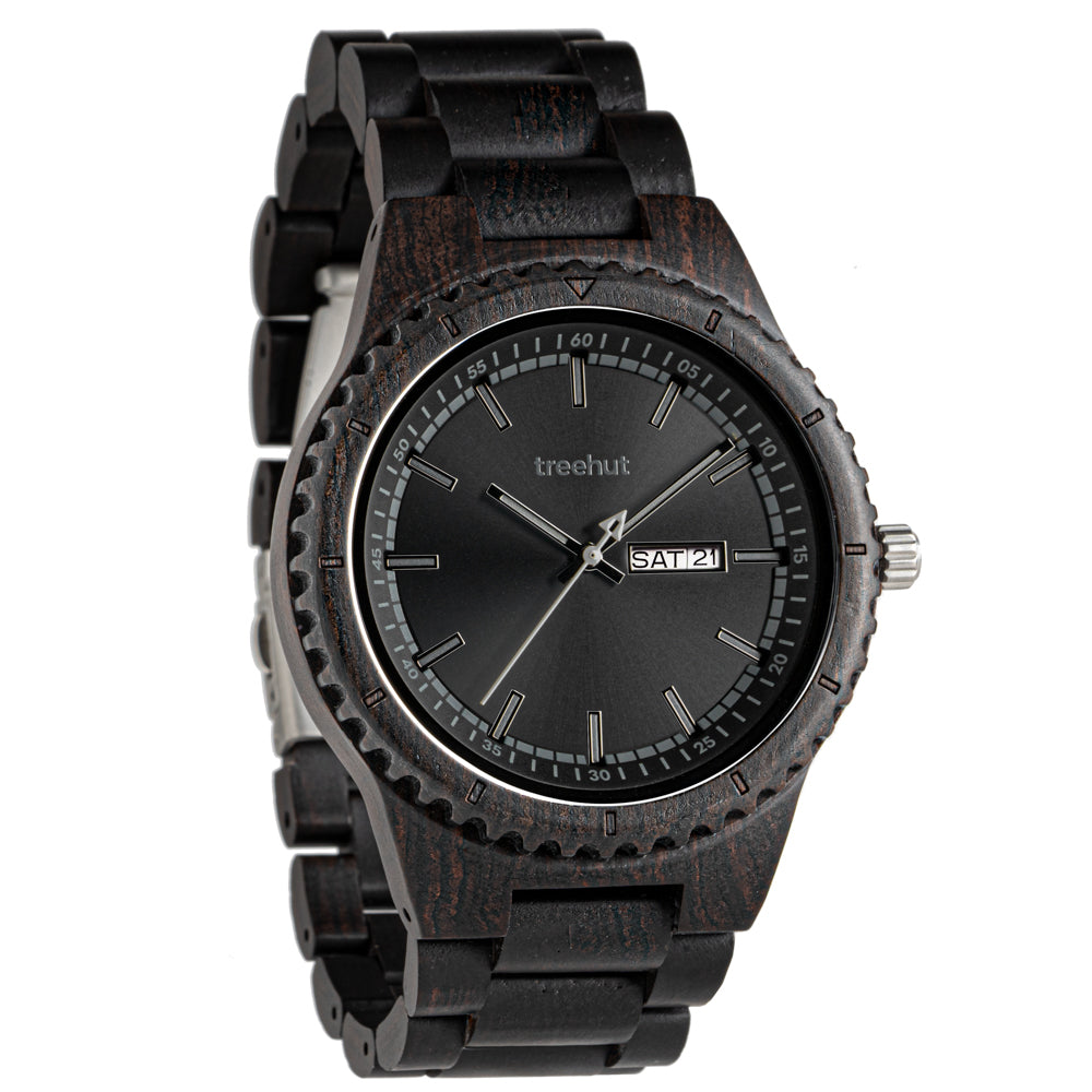 Classic Day-Date Ebony Black Monochrome Men's Wooden Watch