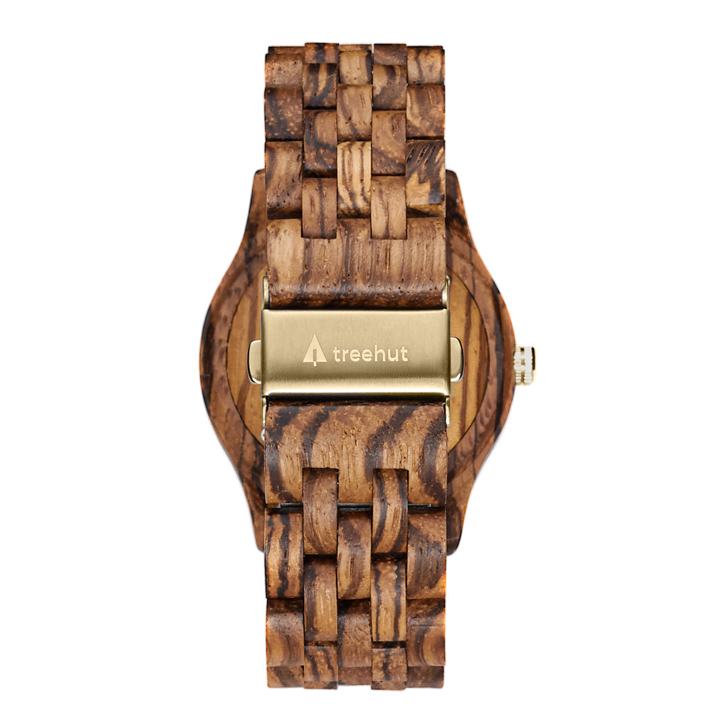 Sojourn Tiger Eye Zebrawood Men's Marble Wooden Watch