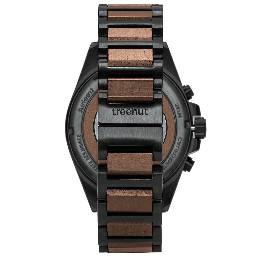 Aster Green Marble Walnut Men's Chrono Stainless Steel Wooden Watch