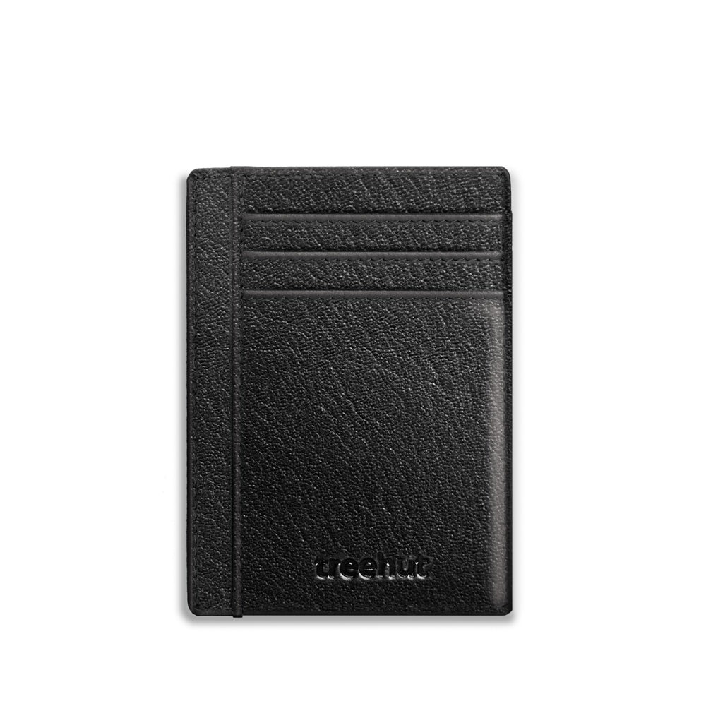black leather card case