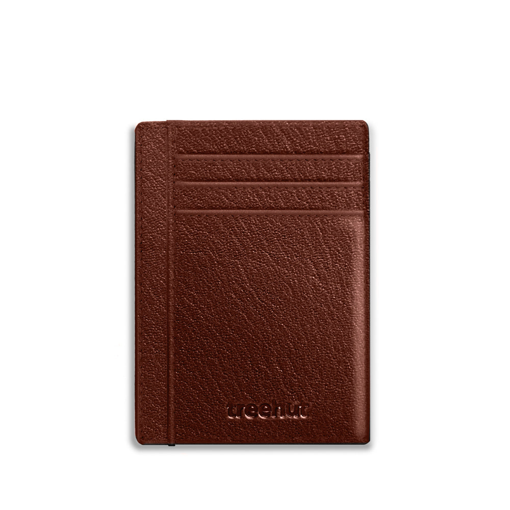 brown leather card holder