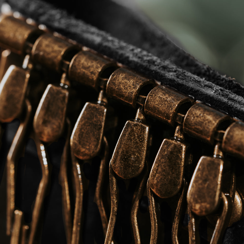 black leather trifold wallet with key hooks