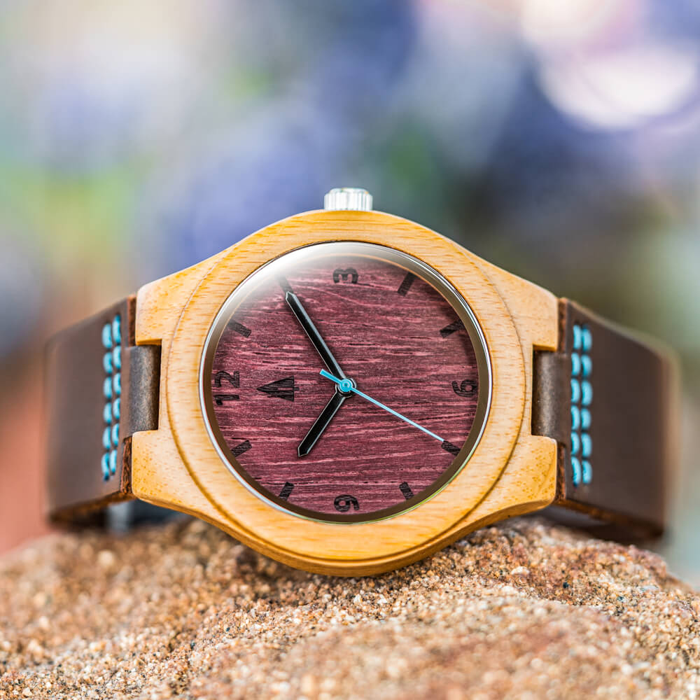 Classic Purple Heart Small Women's Wooden Watch