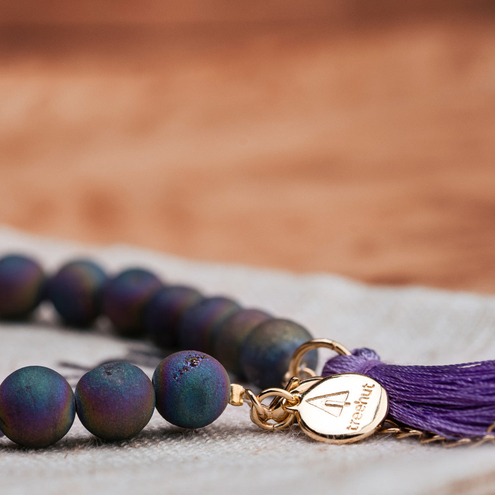 Mala Rainbow Tassel Bracelet Women's Stone Bracelet