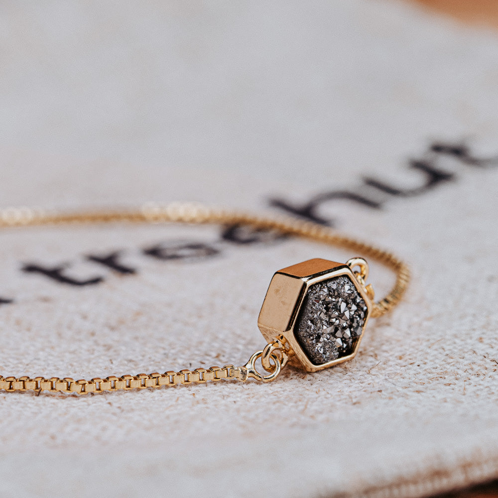 Lyla Silver Hexagon Bracelet Women's Stone Bracelet