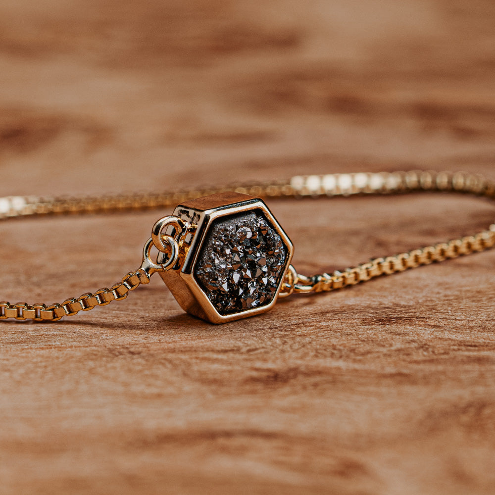 Lyla Silver Hexagon Bracelet Women's Stone Bracelet