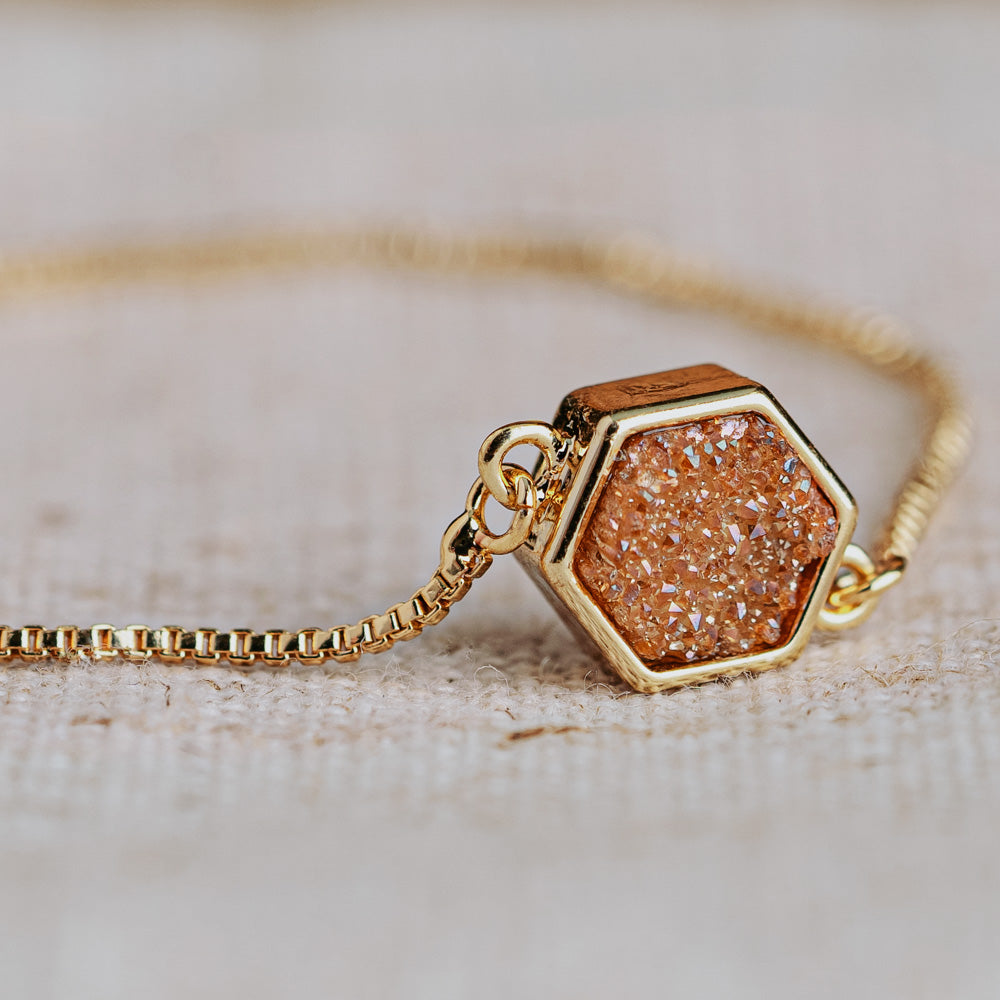 Lyla Champagne Hexagon Bracelet Women's Stone Bracelet