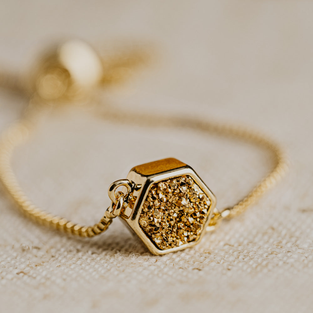 Lyla Gold Hexagon Bracelet Women's Stone Bracelet