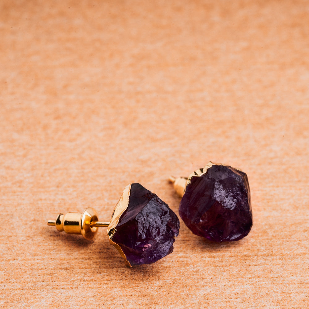 Amethyst Stud Earrings