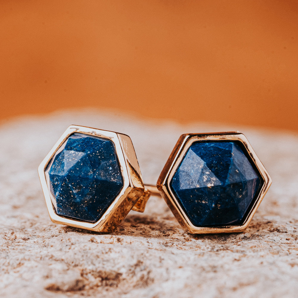 blue stud earrings