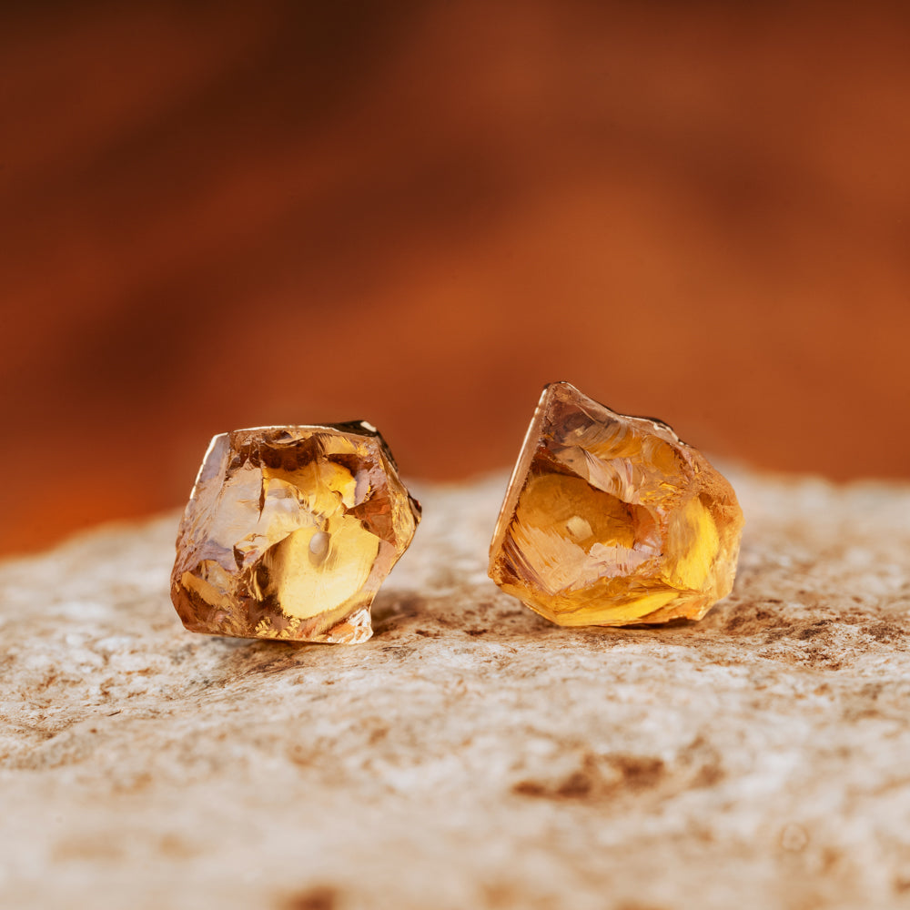 Flow Citrine Stud Earrings Women's Stone Earrings