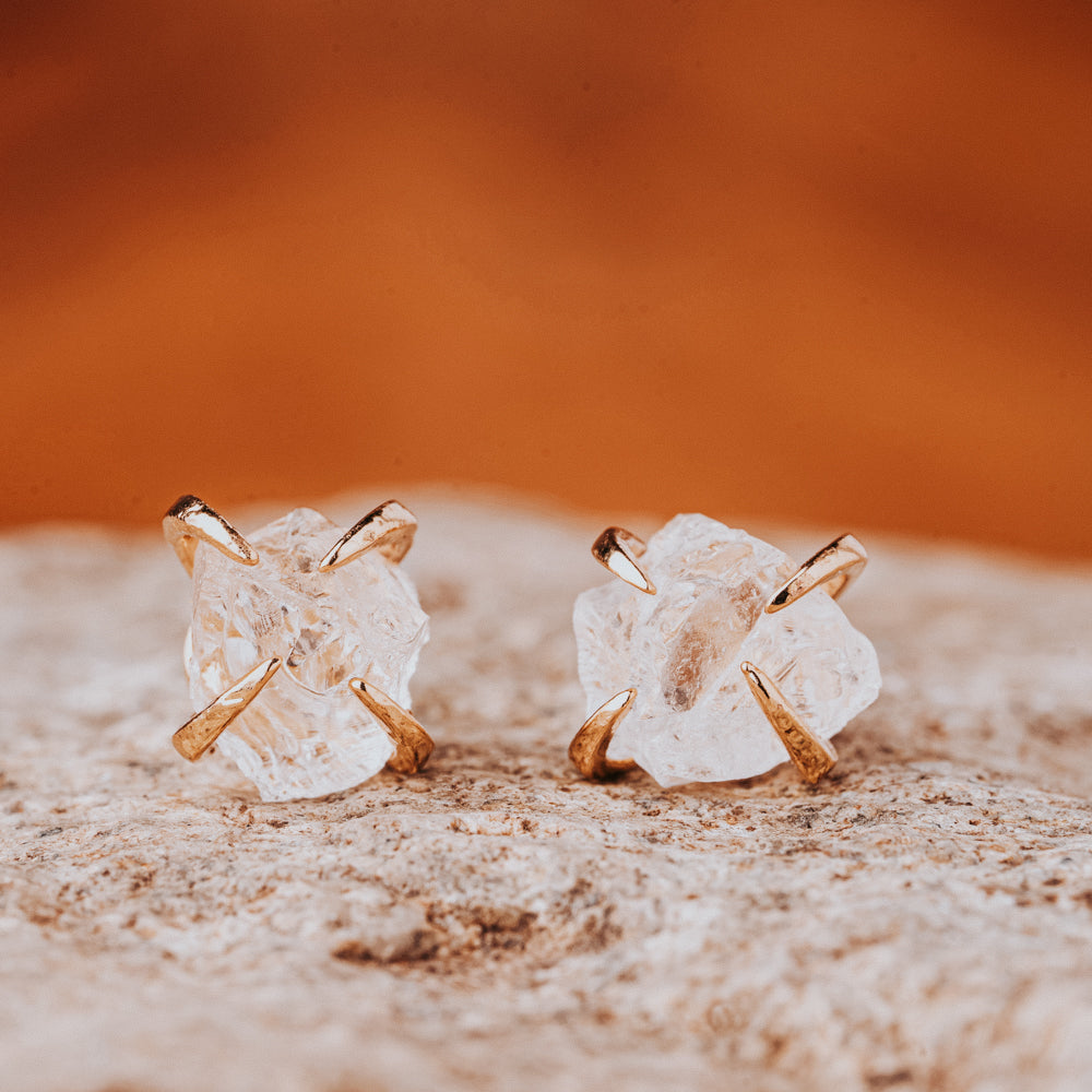 Stella Clear Crystal Claw Studs Women's Stone Earrings