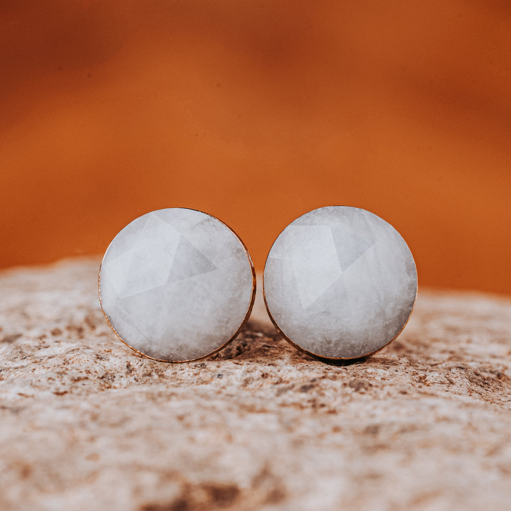 Facet Aquamarine Stud Earrings Women's Earrings