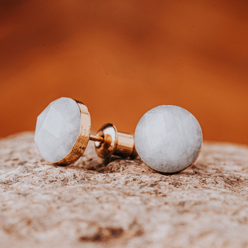 Facet Aquamarine Stud Earrings Women's Earrings