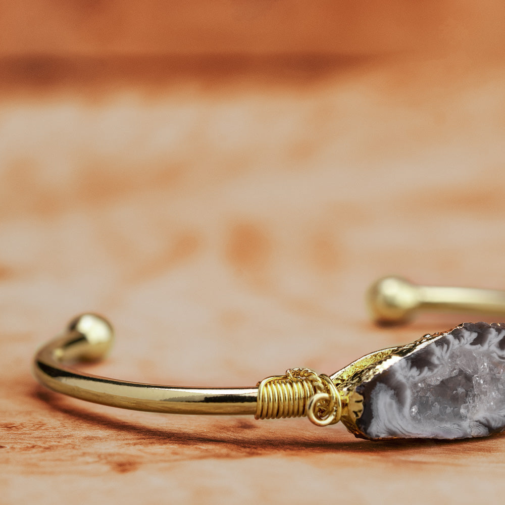 Geode Crystal Ocean Cuff Bracelet
